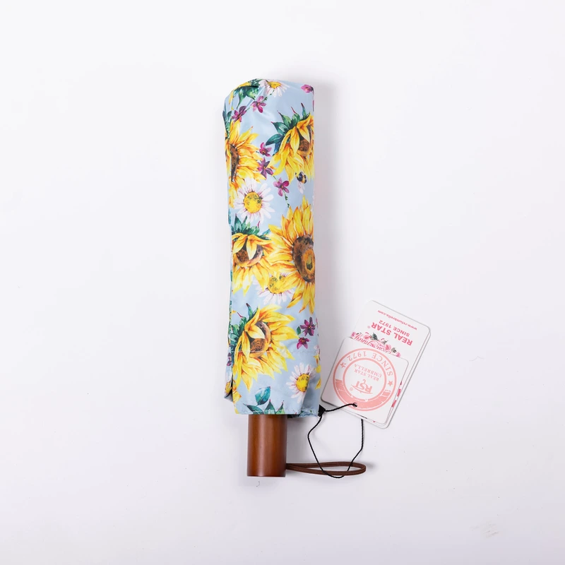 Парасолька механічна елегантна з принтом міцна надійна з поліестеру діаметр 100 см Жовтий HP-23-14Y