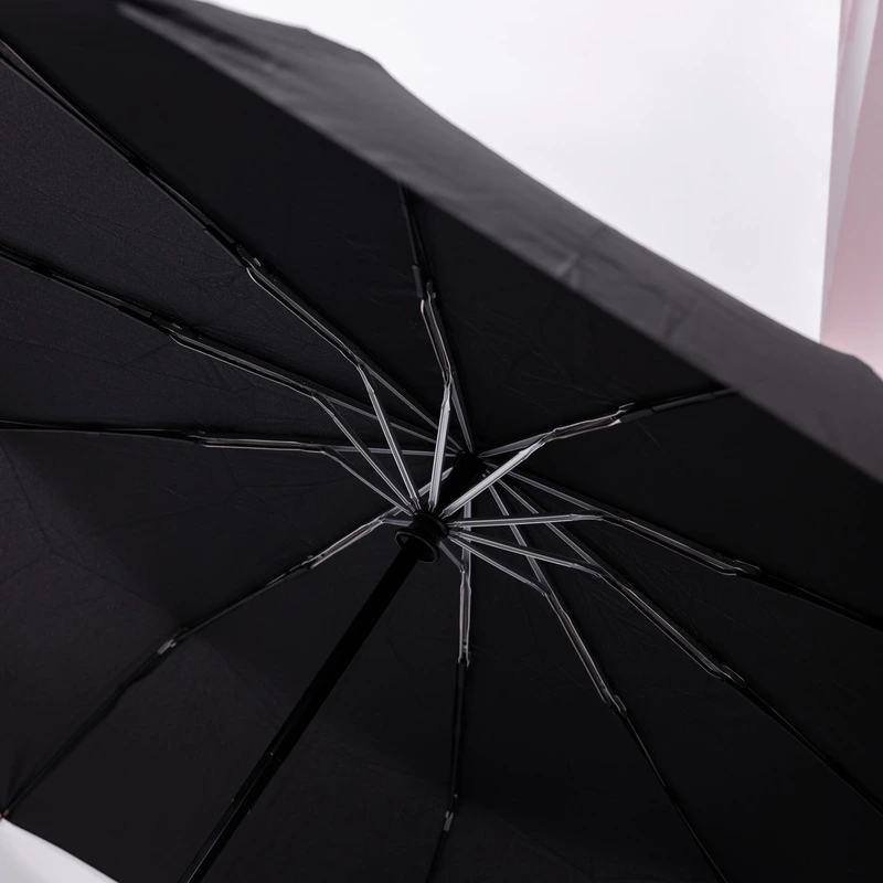 Парасолька автоматична з дерев'яною ручкою класична з поліестеру діаметр 116 см Чорна HP-23-8B