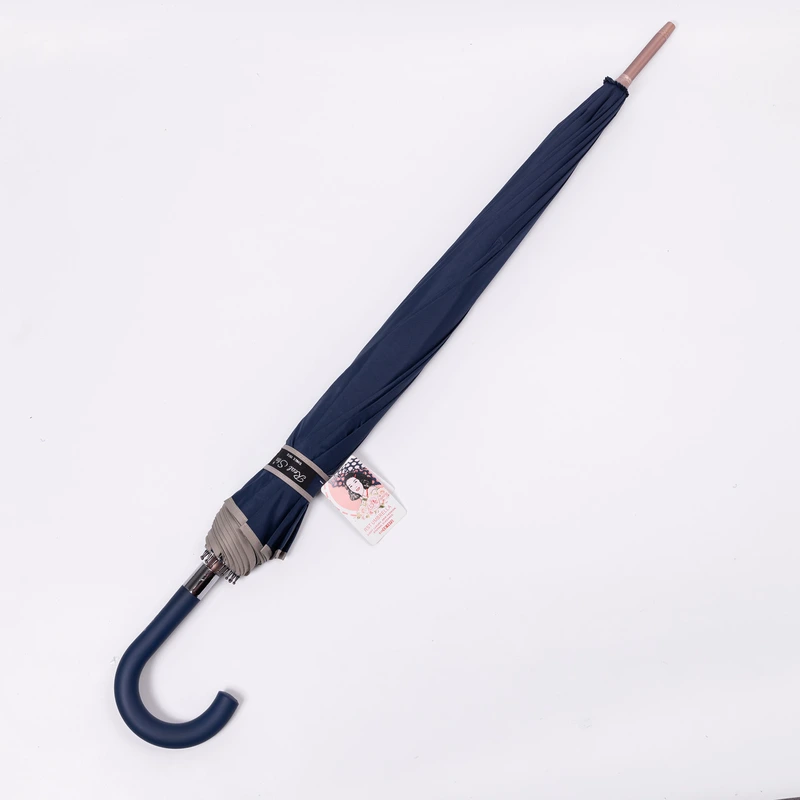 Класична парасолька-тростина з чохлом напівавтомат з поліестеру міцна надійна 12 спиць діаметр 120 см Сірий HP-23-16G