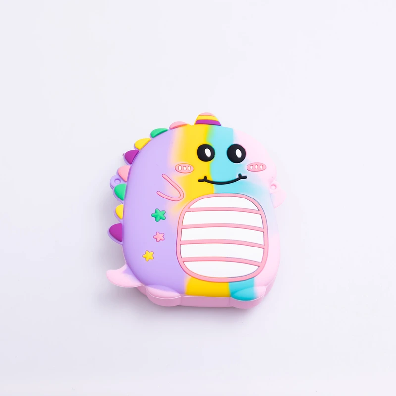 Дитяча силіконова сумка Динозавр 12×11×3 (см) через плече Фіолетовий HP-55-4V