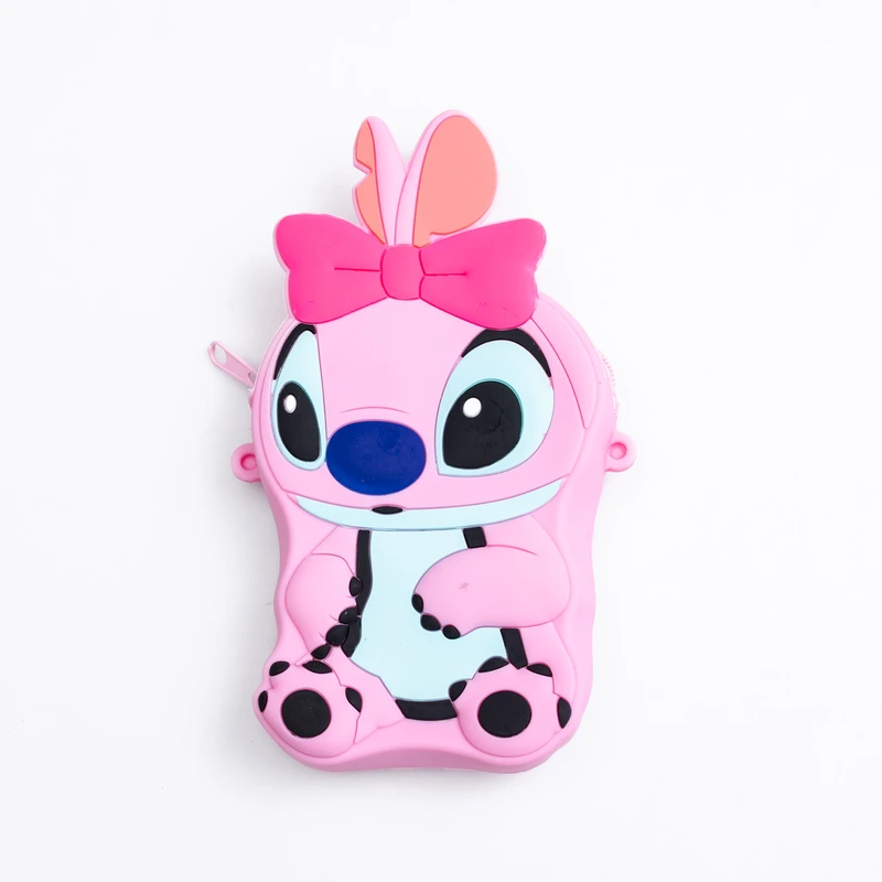 Дитяча силіконова сумка Стіч 13×9×2,5 (см) через плече Рожева HP-55-5P