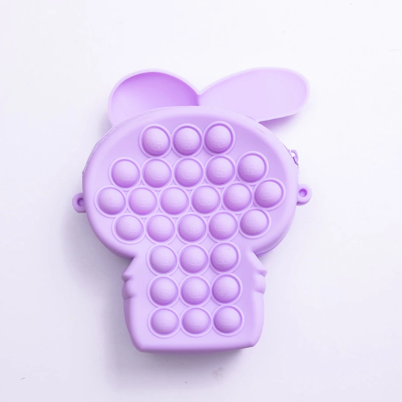 Дитяча силіконова сумочка-гаманець з поп-іт 15*10*3 см Фіолетовий HP-55-8V