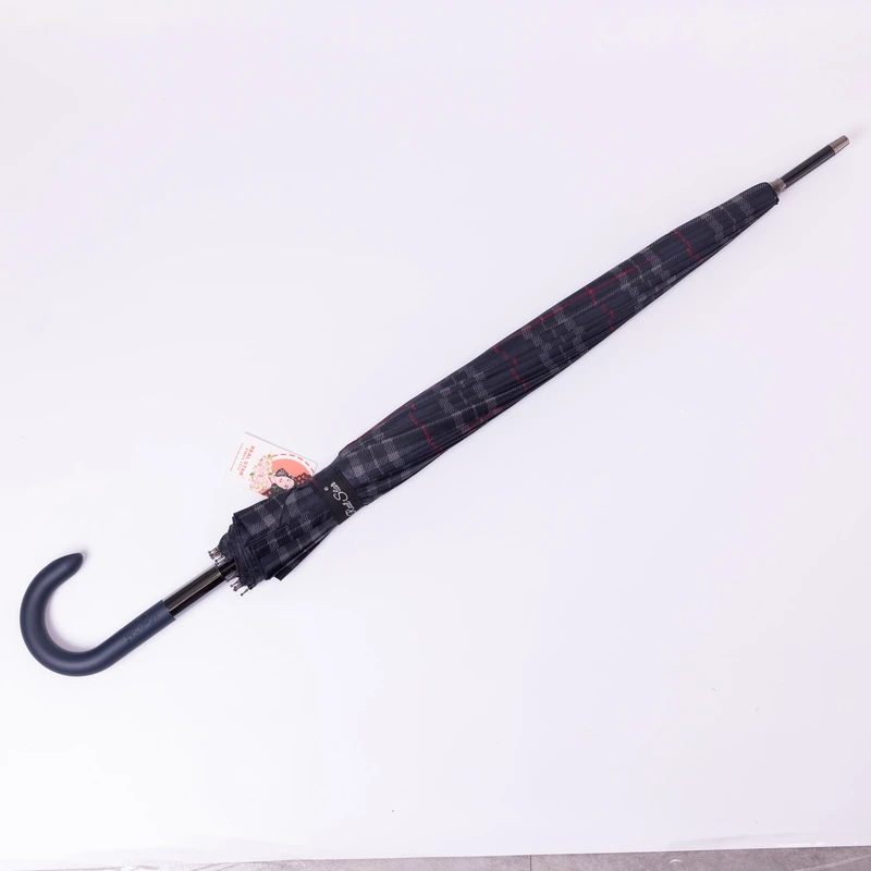 Класична парасолька-тростина напівавтомат з поліестеру 16 спиць діаметр 117 см Синя HP-23-4BL