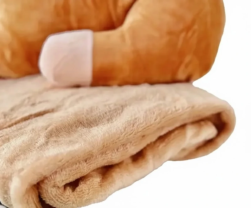 Плед-іграшка подушка 3 в 1 Собака Хаскі-матрос (110х150 см) з пледом Коричневий 520-3BR (7419BR)