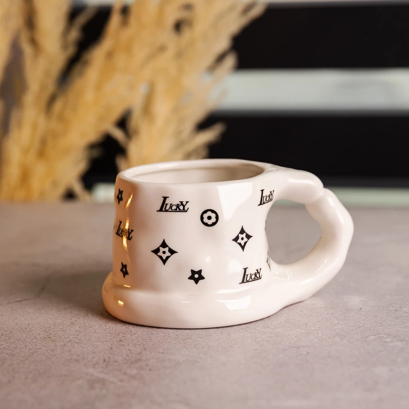 Чашка порцелянова 500 (мл) оригінальна кружка на подарунок чашка для чаю та кави Чорний FM-11A