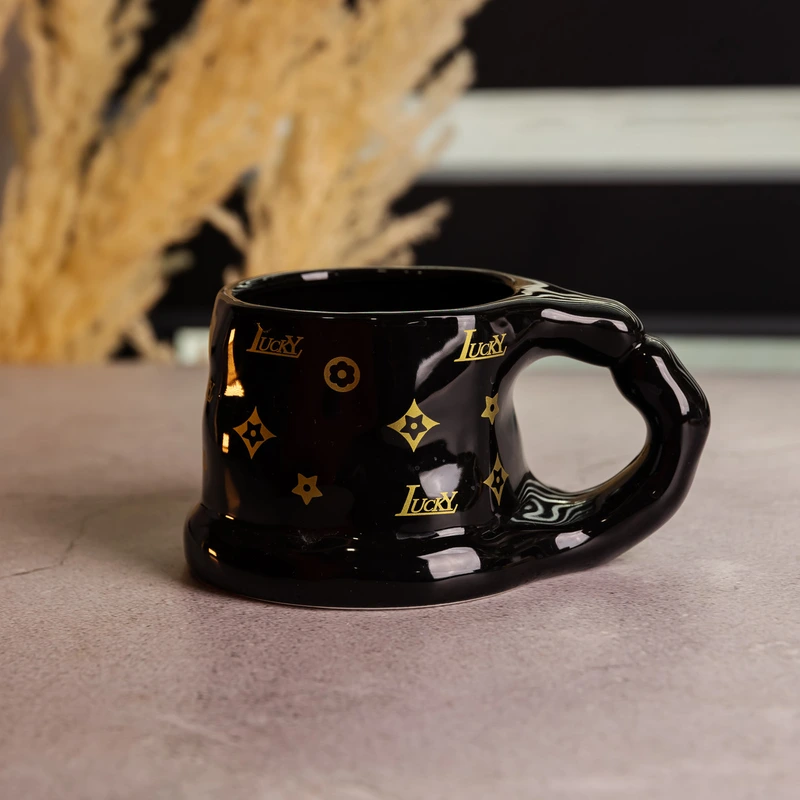 Чашка порцелянова 500 (мл) оригінальна кружка на подарунок чашка для чаю та кави Чорний FM-11B