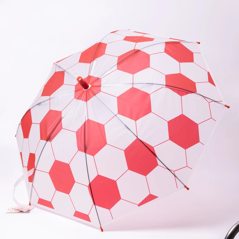 Класична дитяча парасолька-тростина напівавтомат з поліестеру 8 спиць діаметр 82 см Червона HP-23-9R