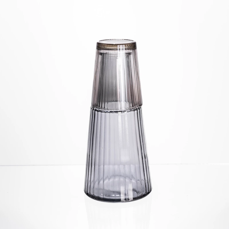 Глечик 800 мл зі склянкою 1 (шт) 250 (мл) графин для компоту соку води лимонаду глечик для напоїв Прозорий HP-19-TH-3