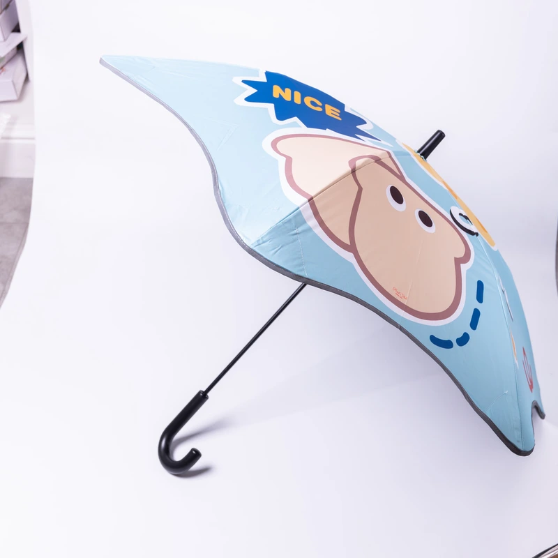 Парасолька дитяча механічна елегантна з принтом міцна надійна з поліестеру діаметр 90 см Блакитний HP-23-13BL