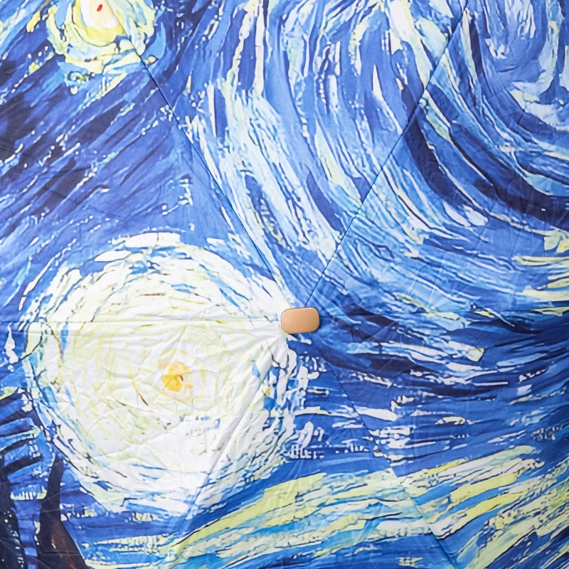 Парасолька механічна Ван Гога «Зоряна ніч» міцна надійна з поліестеру діаметр 91 см HP-23-1BL