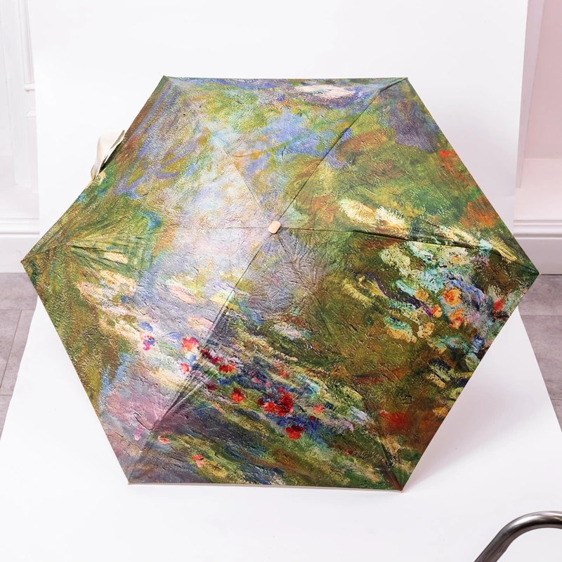 Парасолька механічна «Водні лілії» Моне міцна надійна з поліестеру діаметр 91 см HP-23-1GR