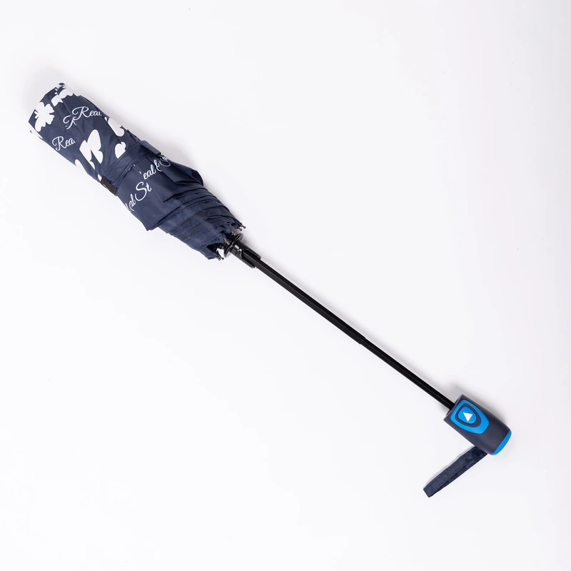 Парасолька напівавтомат з принтом міцна з поліестеру діаметр 97 см Синій HP-23-2BL