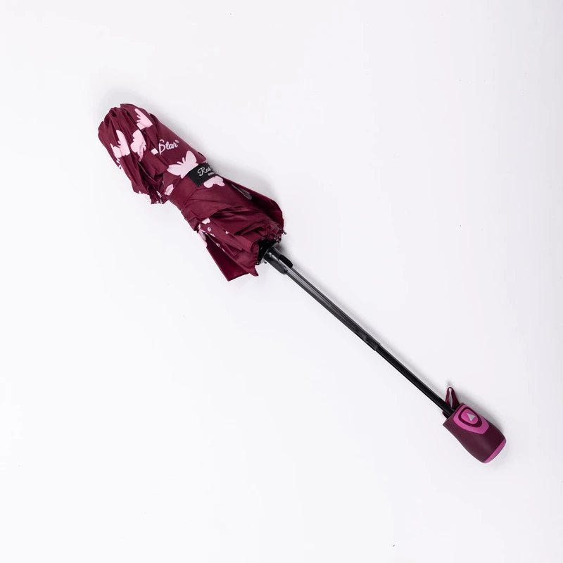 Парасолька напівавтомат з принтом міцна з поліестеру діаметр 97 см Червона HP-23-2R