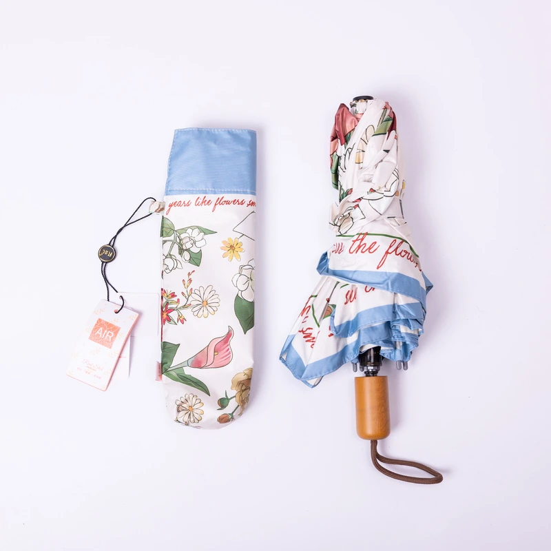 Парасолька механічна елегантна з принтом міцна надійна з поліестеру діаметр 99 см Синій HP-23-15BL