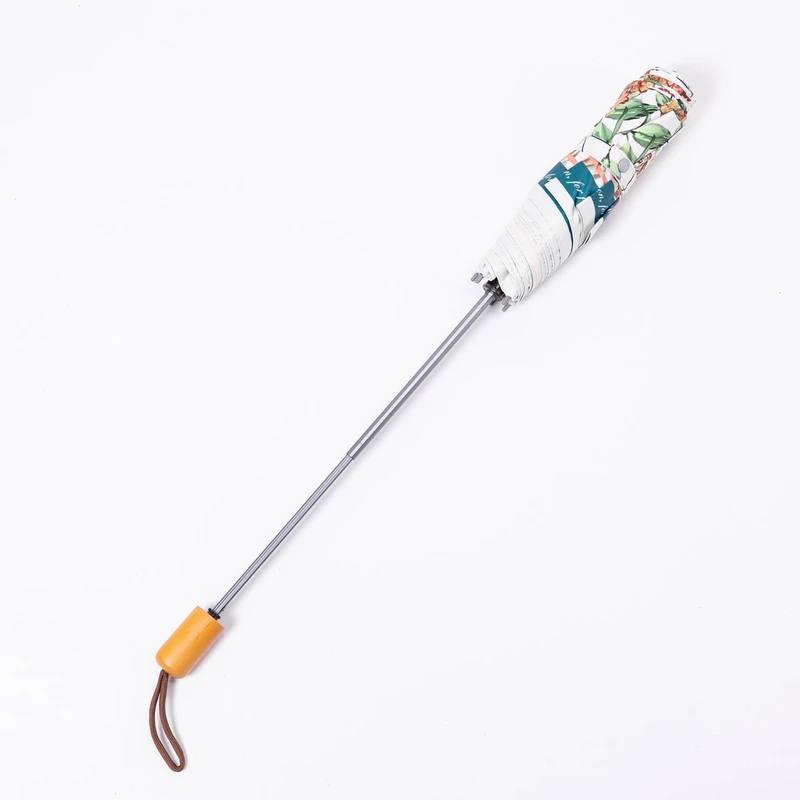 Парасолька механічна елегантна з принтом міцна надійна з поліестеру діаметр 99 см Зелений HP-23-15GR