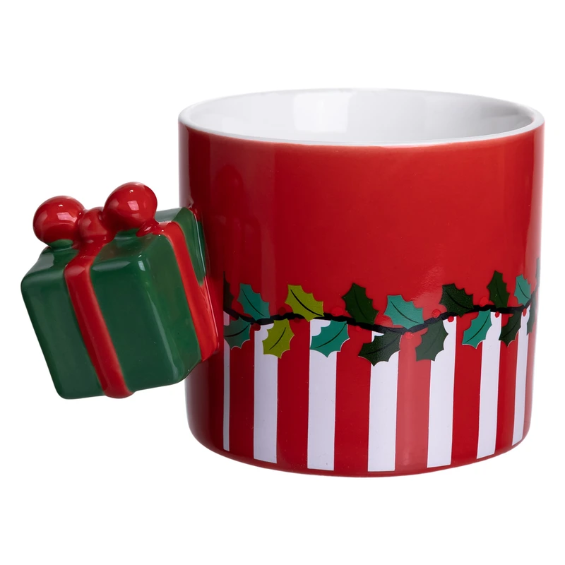 Чашка порцелянова новорічна Merry Christmas 400 (мл) Червона Yiwu FM-CS-49R — фото 5