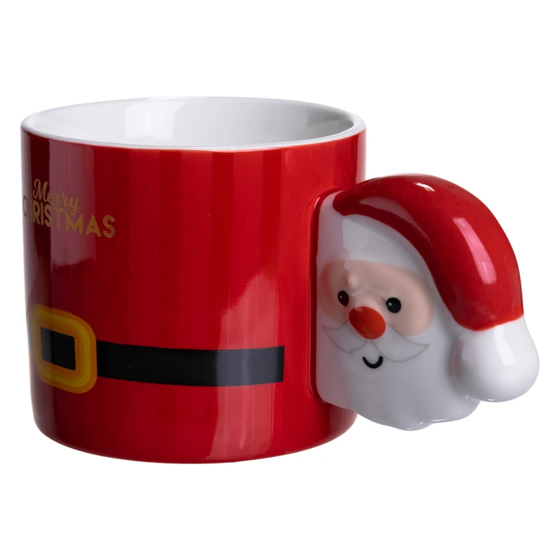 Чашка порцелянова новорічна Merry Christmas 400 мл Червона Yiwu FM-CS-51R — фото 3