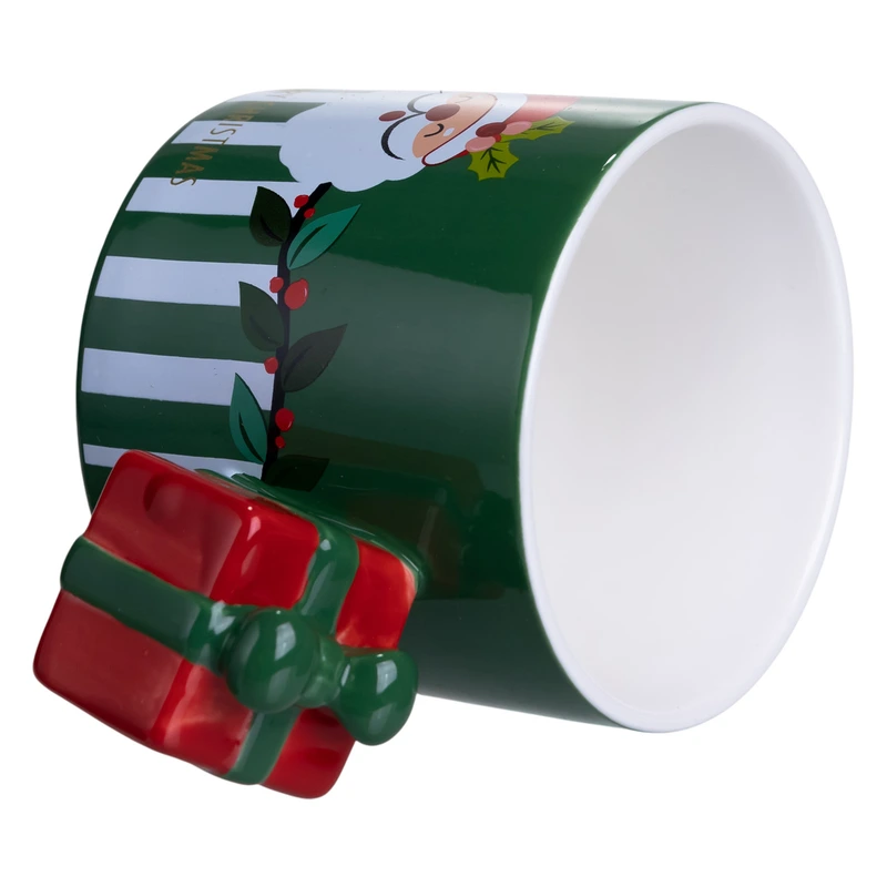 Чашка порцелянова новорічна Merry Christmas 400 (мл) Зелена Yiwu FM-CS-49GR — фото 3