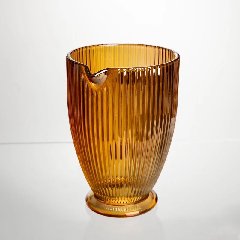 Глечик скляний для напоїв 1,2 л фігурний Бурштиновий HP-19-213