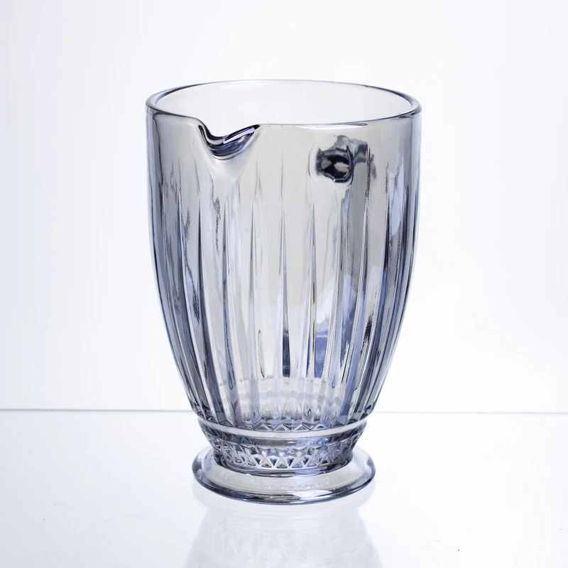 Глек для напоїв 1.2 л ребристий із товстого скла блакитний HP-19-235