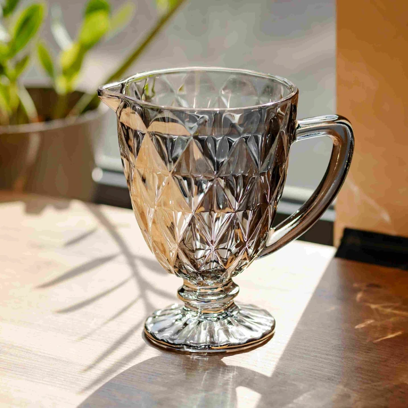 Глек для напоїв Fractal скляний 1 літр HP-19-267 глечик для лимонаду прозорий