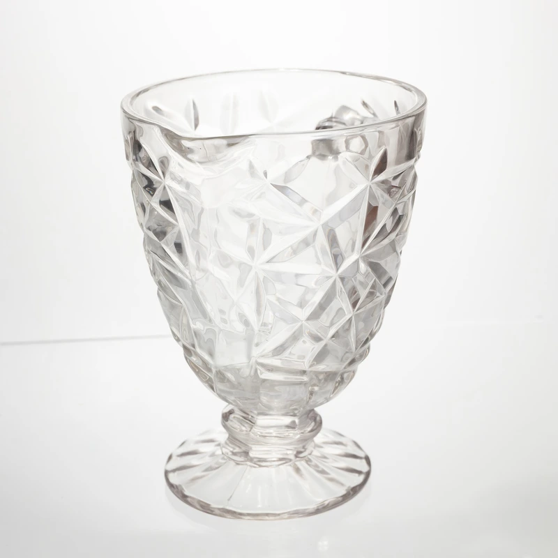 Глек скляний для компоту 1.2 л прозорий ребристий фігурний графин для лимонаду HP-19-163