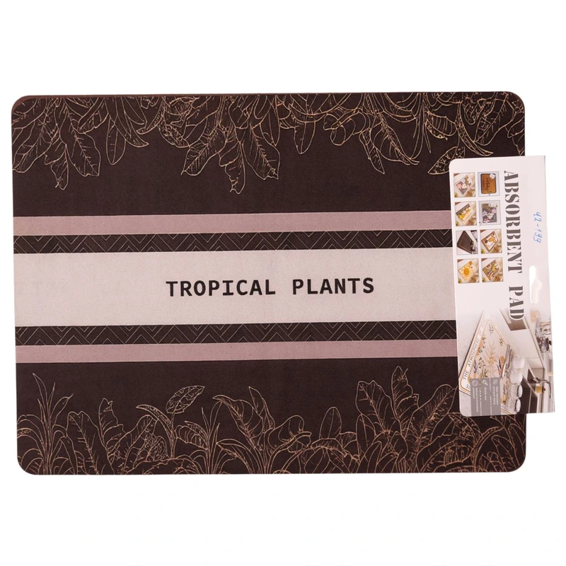 Килимок діатомітовий для сушіння посуду Tropical Plants 40*30 см Yiwu HP-42-199 — фото 4