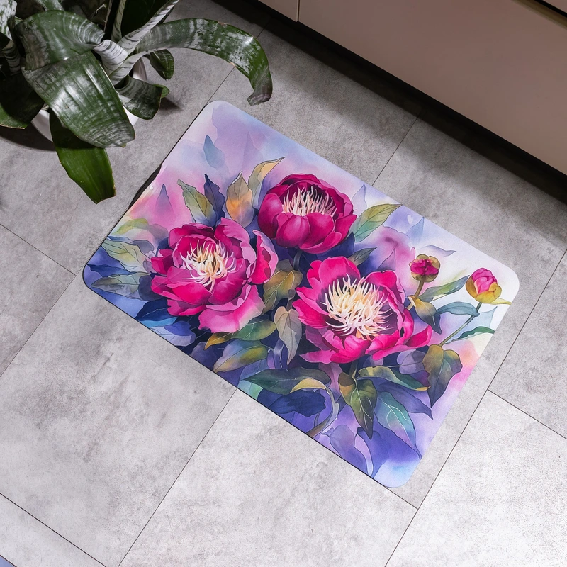 Килимок діатомітовий Peony 58*38 см прямокутний Yiwu HP-42-95