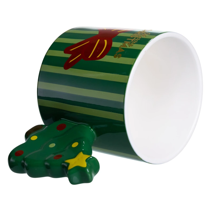Чашка порцелянова новорічна Merry Christmas 350 (мл) Зелена Yiwu FM-CS-51GR