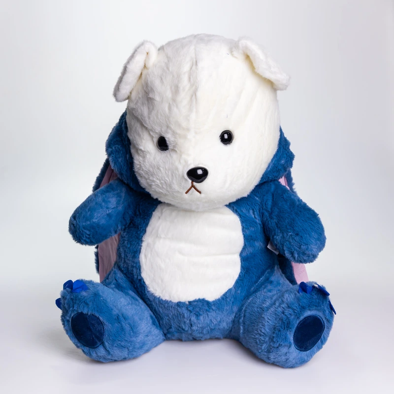 М'яка іграшка-плед, подушка 3 в 1 Ведмедик Тедді в костюмі Стіча плед в іграшці 40×35×15 (см) Синій 520-2BL