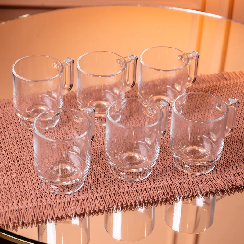 Набір чашок 6 шт для чаю та кави Goblet по 300 (мл) кружки скляні Прозорий HP-19-L6 — фото 3