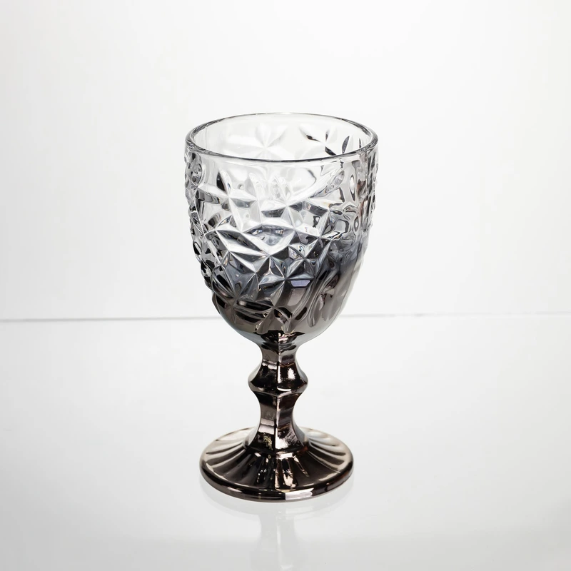 Набір келихів для вина 6 штук 240 мл винні келихи на ніжці скляні фужери для вина подарункові Сірий HP-19-182