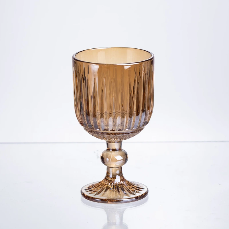 Набір келихів для вина 6 штук по 220 мл із товстого скла бурштиновий HP-19-246