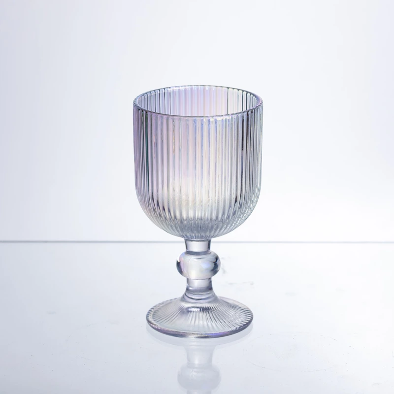 Набір келихів для вина 6 штук по 300 мл ребристих із товстого скла rainbow HP-19-234