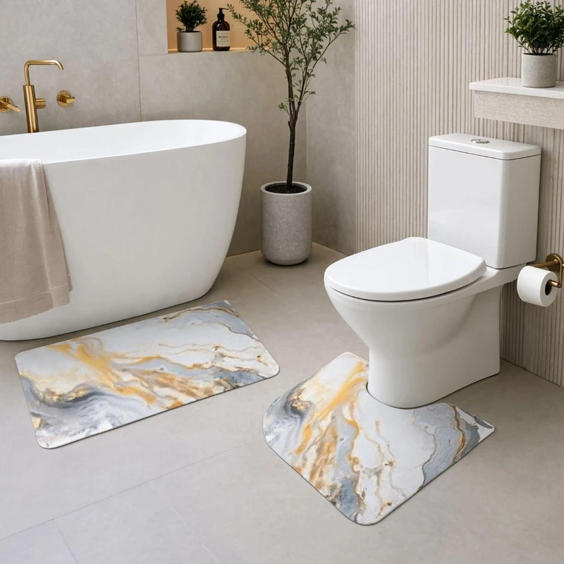 Набір килимків для ванної та туалету Golden Marble 50*80/40*50 см Yiwu HP-42-179