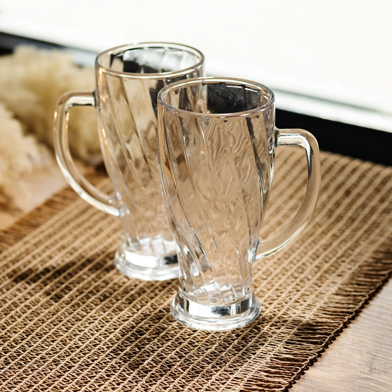 Набір кухлів для пива Glass Mug скляних 2 штуки по 420 мл HP-17-59