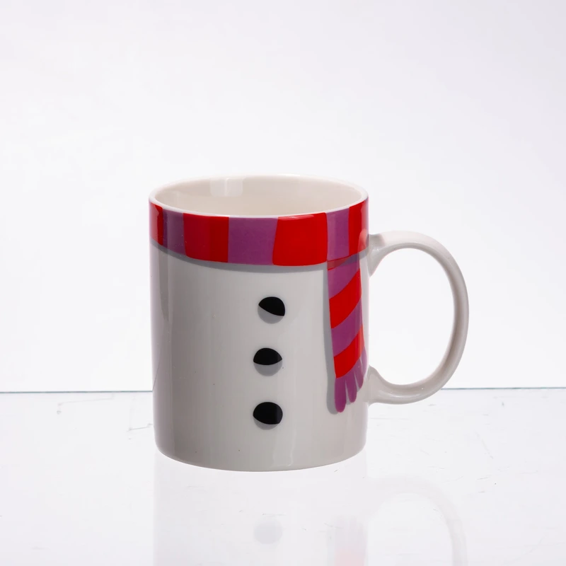 Набір порцелянова чашка з піалою Snowman 350 (мл) чашка на подарунок новорічна для чаю та кави CR-1-49 — фото 5