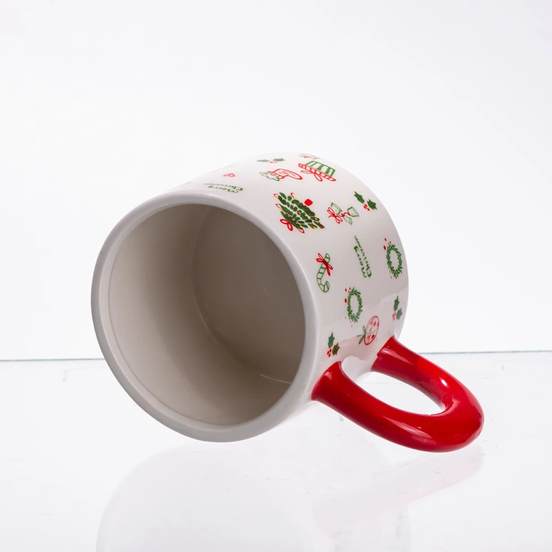 Новорічна порцелянова чашка з кришкою Merry Christmas 350 (мл) CR-1-20 — фото 3