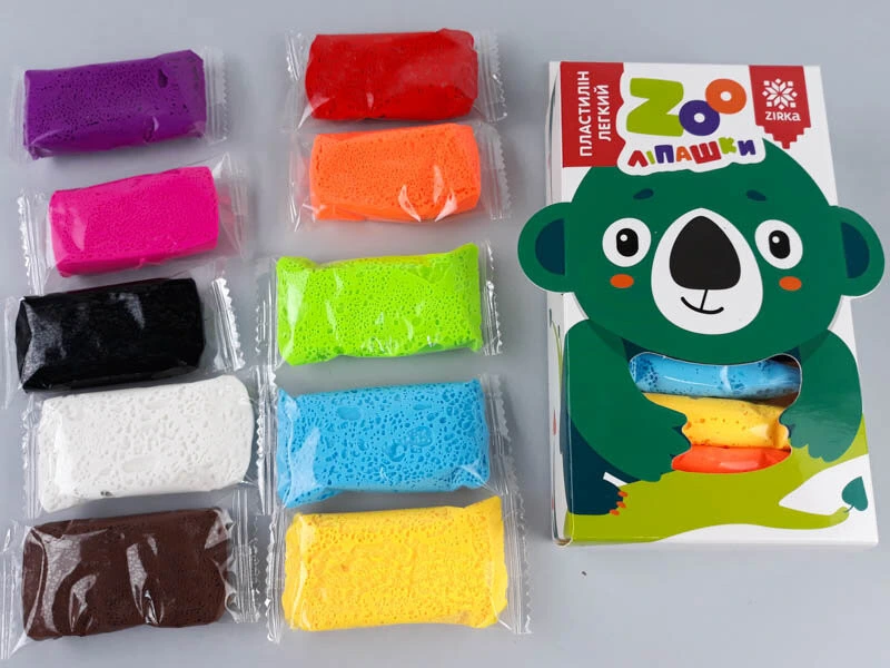 Пластилін легкий ZOOлипашки Коала" ZIRKA 140215 (10 різнокольорових стиків по 6 г)