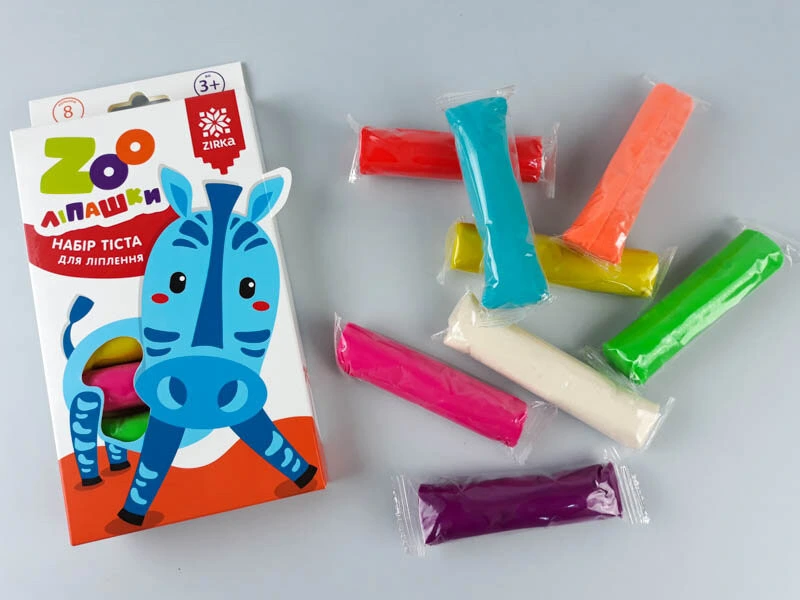 Тісто для ліплення ZOOлипашки "Зебра" ZIRKA 140212 (8 різнокольорових стиків по 35 г)